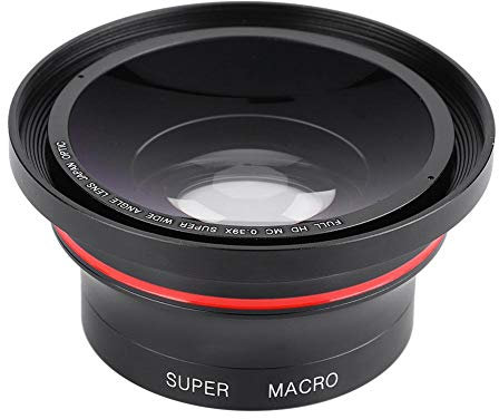 Topiky Objectif Grand Angle 37MM 0.39X HD Professional avec Objectif Macro et Pince à téléphone 37mm pour Appareil Photo Reflex numérique