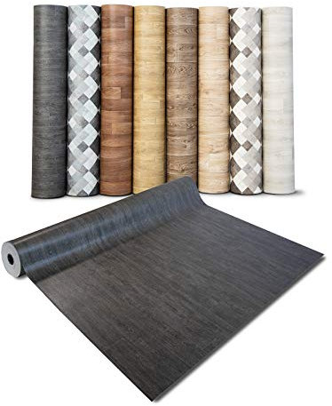 casa pura Pavimento in PVC - Pellicola in vinile per mobili e pavimenti, adesivi effetto legno, pavimento in PVC, rullo antiscivolo (Aspect Rovere Grigio, 100 x 400 cm)