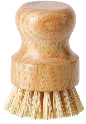 TONAUP Spülbürste aus Bambus, Runde Küchenbürste Spülbürste Holz Spülbürste Palm Spülbürste zur Reinigung von Töpfen, Pfannen, Tellern und Besteck