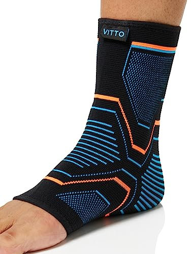 VITTO Chevillère Entorse - Attelle Cheville - Chevilliere de Maintien Bande pour les Foulures, Ligamentaire et Blessures Sport (Manche, M)