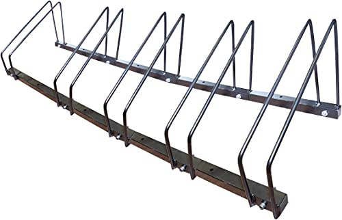 Bestfor Bike Stand for 5 Bikes - Black - Weather Resistant Alloy Steel Bike Stand for Secure Storage of Bicycles - Garage Organization - 6 Bikes - Home Office, Outdoor, Commercial Use