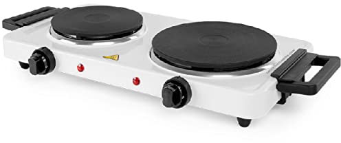 Suinga Piastra elettrica doppia (Colore bianco), potenza: 1 x 1.000 W + 1 x 1.500 W. 155 mm e 185 mm di diametro.
