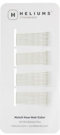 HELIUMS kleine Haarklemmen – Weiß – gewellt 3,8cm Mini Bobby Pins für Damen & Kinder – 40 Stück
