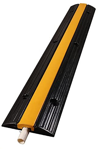 AAKK Passacavo A Pavimento in Gomma, Copertura Cavi A Pavimento Canalina Rampa Modulare, Prevenzione del Rischio di Inciampo in Casa(Size:1000x150x30mm,Color:Nero Giallo)