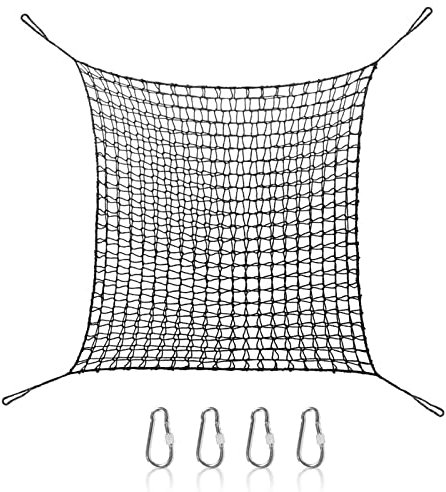 Kids Playground Net, Double Polyester Climbing Net Balcony Protective Net Swingset Rope Cargo Net, Anti-Fall Safety Net Stair Nets Pets Railings Fence Net Garden Swing for Treehouse Backyard (2*3m)