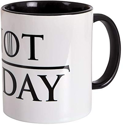 Elbenwald Tasse Not Today Rundumdruck für Game of Thrones Fans Keramik 320 ml weiß