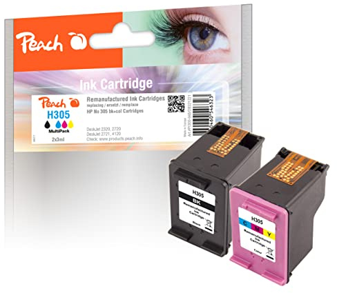 Peach H305/307 Spar Pack Druckköpfe (BK, C) ersetzt HP No. 305, 3YM61AE, 3YM60AE für z.B. HP Envy 6020, HP DeskJet 2720, HP DeskJet 2720 e, HP DeskJet 2710 e, HP Envy 6010 e, HP Envy 6030 e