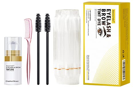 SHEEYOON Eyebrow Tint Cream, Professional Brow Eyelash DYE Kit, Natural Long Lasting Waterproof Eyebrow Colors (Brown)