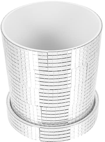 Happyyami Disco Flowerpot Plastic Indoor Planter Cute Succulent Plant Pot Office Decor Garden Plant Pots