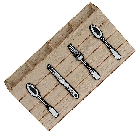 Zerodeko Wooden Cutlery Organizer Storage Box Forks Spoons Knives Holder for Kitchen Tableware Storage Case