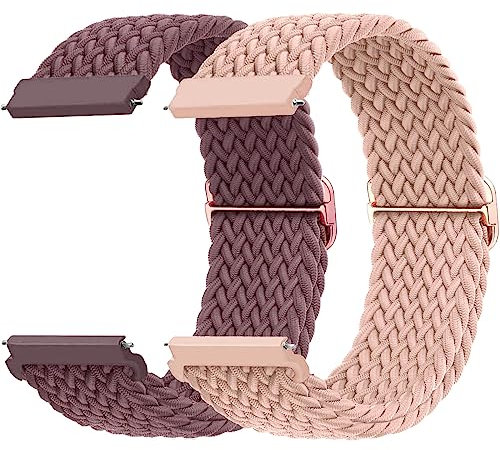 20mm Armband für Samsung Galaxy Watch 7/6/5/4/FE 40mm 44mm/Watch 4/6 Classic 47mm 43mm 46mm 42mm/5 Pro 45mm/3 41mm/Active 2,2ST Geflochtenes Nylon Uhrenarmband für Garmin Vivoactive 5/3/Venu 2 Plus