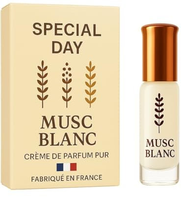 Musc Tahara Blanc 3ml parfum original - Crème de Parfum Femme Non Diluée | Parfum Pheromone Naturel | Déodorant Intime Longue Tenue-2x3ml2x (Monoï,Musc)