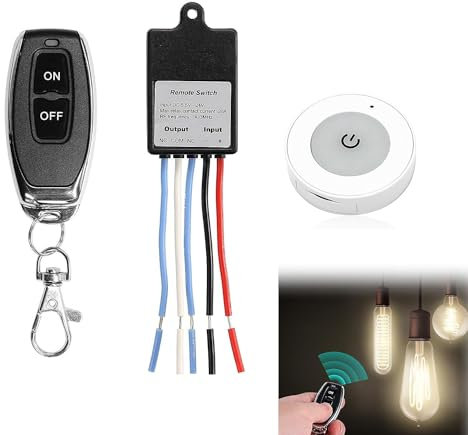 QIACHIP 12V Funkschalter mit fernbedienung,Drahtloser Lichtschalter Mini Relais Empfänger 5V/12V/24V, Wireless Fernbedienung für Deckenleuchten, Lampen weihnachtsdeko