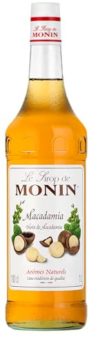 MONIN Sirup Macadamia 1,0 l | Nussiger Macadamia Sirup für Kaffee, Latte, Cocktails und Desserts - vegan und vielseitig verwendbar