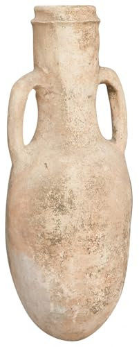 Biscottini Toskanischer Terrakotta-Topf 63 x 28 x 28 cm – Große handgefertigte Terrakotta-Vasen – dekorative und funktionale Amphoren für den Garten (Eisengestell Nicht im Lieferumfang enthalten)