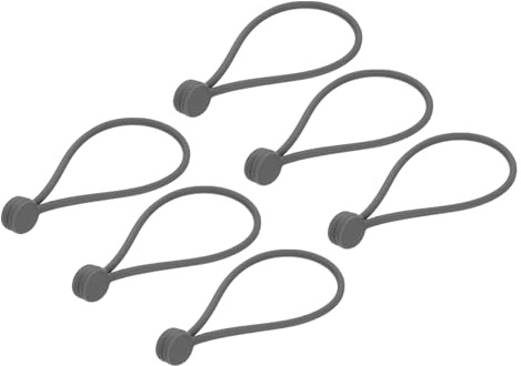 QUARKZMAN 6 Stück Magnetische Kabelbinder 190mm Magnetschnur Silikon, Grau | Kabelorganizer Kabelclip Magnetclips Magnetic Cable Ties Kabelmanagement