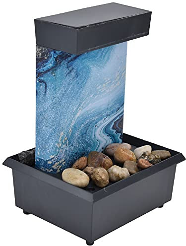 Tischbrunnen LED mit Steinen Wasserbrunnen Ornamente 3V USB Marmor für Home Office Tischdekoration