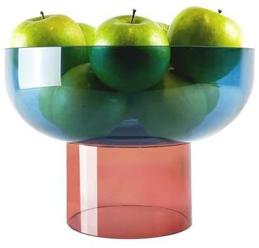 Cloudnola Wendbare dekorative Glasschale, Blau und Rosa, 25,4 cm x 17,8 cm, für Unterhaltung, Obstschale, Tafelaufsatz, Geschenk für Hochzeiten, Geburtstage