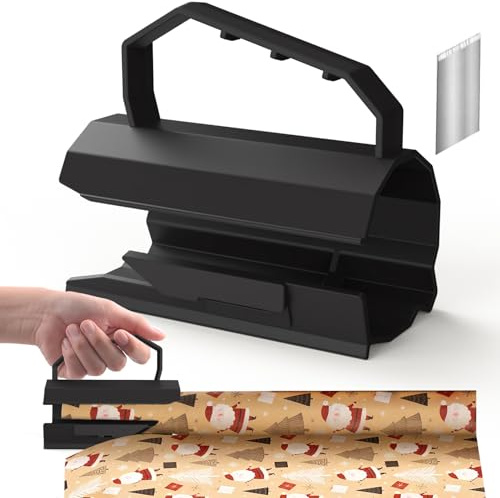 Roserrose Geschenkpapier Schneider Weihnachtlicher, Geschenkpapier Schneider für Rollen, mit 2 Klingen, Ideal für Geburtstag, Feiertage, gift wrap cutter, papierrollenschneider (1)