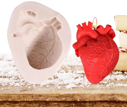 Stampo a forma di organo a forma di cuore, in silicone, a forma di organo, strumenti per decorare torte, candele, cioccolato, gelato
