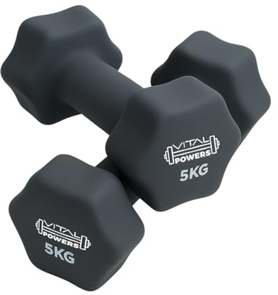 Neopren Kurzhanteln Set 0,5–5 kg – Hanteln Damen & Herren – Fitness Hanteln Vinyl rutschfest & geruchsneutral – Handgewichte für Zuhause, Gym, Krafttraining, Pilates, Reha, Workout, Muskelaufbau