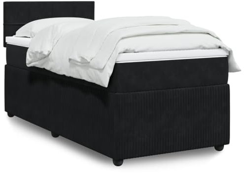 qohoio Boxspringbett mit Matratze Schwarz 80x200 cm Betten Bett Mit Matratze Bett Boxspringbett Schlafzimmer MöBel Samt - 3289892