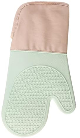 HOLIDYOYO Silicone and Cotton Gloves for Oven Use Heat Resistant Oven Mitts Non-slip Design for Kitchen Baking and Grill Handling