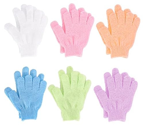 VONJUMA 12 Pezzi Guanto Esfoliante Corpo Guanti Esfolianti Guanti Da Bagno Esfolianti Guanto Scrub Corpo Guanto Esfoliante Per Uomo E Donna Guanti Da Bagno A Cinque Dita Per Doccia Spa Massaggio