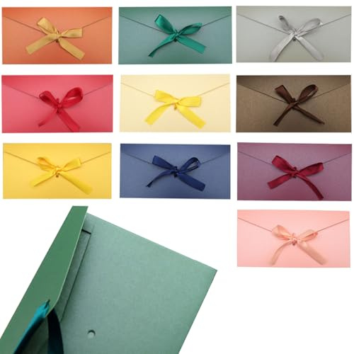 Briefumschläge Bunt 10 Stück, Farbige Umschläge für Geschenke 22 x 11 cm | Bunte Briefumschläge Perlglanzpapier, Briefumschlag Din Lang, Umschläge für Geburtstage, Weihnachten, Hochzeiten, Partys