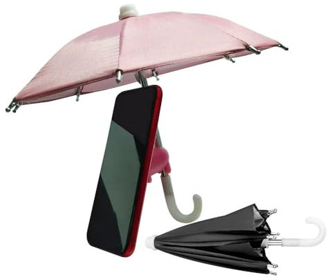 DFXIU Phone Umbrella with Suction Cup, 2-Pack, Smartphone Sunshade Cover, Cute Pig Design Outdoor Phone Holder for Phone Sunshade