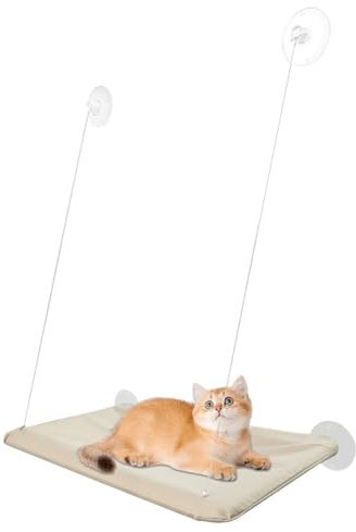 Window Seat for Cats,Windowsill Perch Bed for Kittens Inside Resting | Space Saving Safety Cat Window Shelves with Removable Mat for Napping