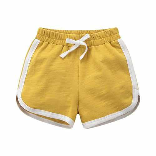 YAQUEKOU Short court pour fille et garçon - Short de sport en coton - Short pour enfants - Short court pour adolescent et fille - Short de cyclisme d'été pour la gym - 2 à 15 ans