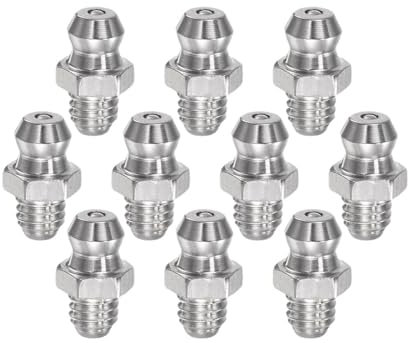 Tuyaux Raccord de graisse hydraulique droit, filetage M6, buse de graisse, raccord de graisse en acier inoxydable 201 for roulements, 10 pièces