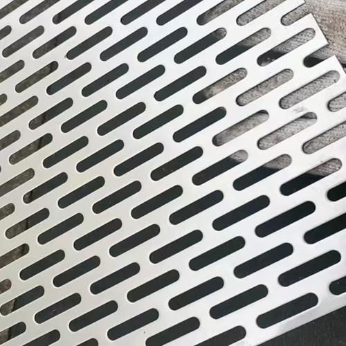 COYOUCO Tôle Perforée en Acier Inoxydable 304 à Fentes, Grille de Drainage et Panneau de Protection, Résistante à la Corrosion pour Intérieur/Extérieur,20x20cm Thick 2mm