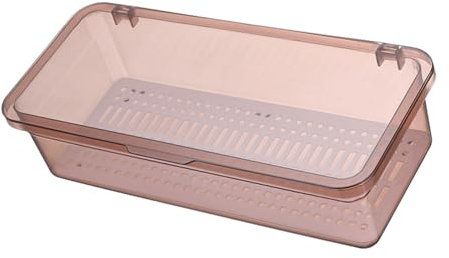 Fafeicy Transparent Flatware Tray Flatware Tray with Lid and Drainer, Kitchen Cutlery with Lid and Drainer with and, 9.84 X 3.94 X 2.76in Multifunctional (Pink)
