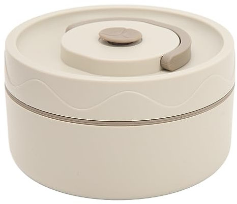 WPKD BLUEIY Faitout thermique de 420 ml, en acier inoxydable 304 à double couche, récipient alimentaire portable, de forme ronde, beige