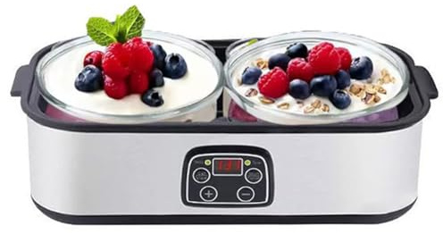MiBoce 2L Yoghurt Maker, Automatic Yogurt Maker, with 2 Glass Jars, Adjustable Time & Temperature Control, for Homemade Probiotic Yogurt, Natto, Fermentation
