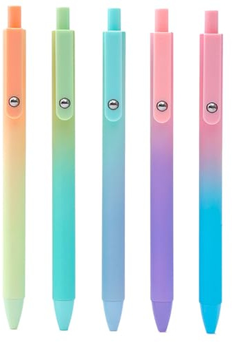 tallkeey 5Pcs Gel Pens, 0.5mm Black Fine Point Smooth Writing Pens, High-End Series Retractable Pens Suitable for Office Supplies