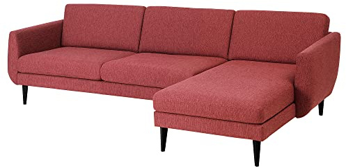 ProTuning SMEDSTORP 4-Sitzer-Sofa mit Chaiselongue, Lejde rot/braun/schwarz