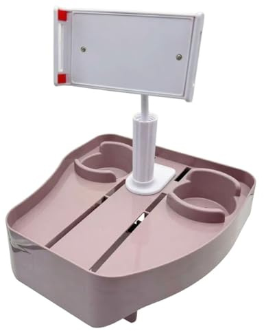 Homeponnew Support de plateau réglable 3 en 1 pour piscine gonflable et spas — Porte-gobelet + support de téléphone + hauteur réglable, plastique, 27,8 x 27,5 x 10,7 cm (rose)
