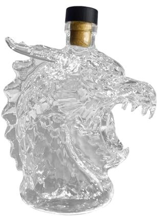Dragon Head - Decantador de whisky, botella de licor de vidrio de 320 ml para el hogar, bar, hoteles y regalo
