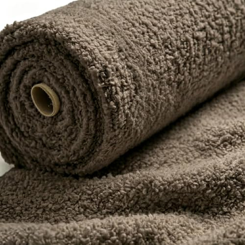 Stoffe zum Nähen Meterware Boucle,Kuschelweicher Bouclé-Stoff 1m x 140cm - Polsterstoff Möbelstoff Farbic ideal als Teddystoff für Kissen und Sofa Bezug Dekostoff & Kissen,DIY Projekte (Braun)
