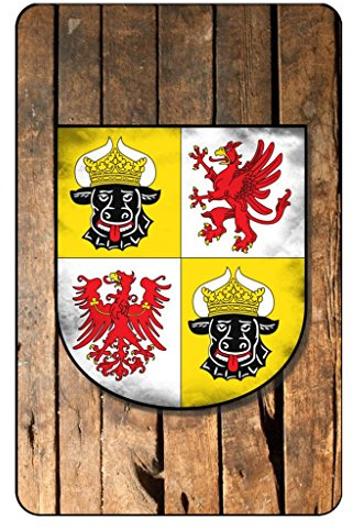 Cadora Magnetschild Kühlschrankmagnet Wappen Mecklenburg-Vorpommern Shabby chic abgenutzt Used Look