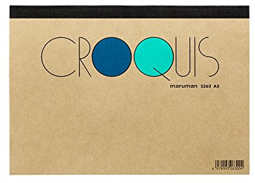 Maruman Croquis Premium Quality Drawing Pad, A5, 5.83 x 8.27, Acid-Free Drawing Paper, Durable TSK Thread Binding, Classic Cardboard Cover, Portable Artist Sketchbook, Made in Japan