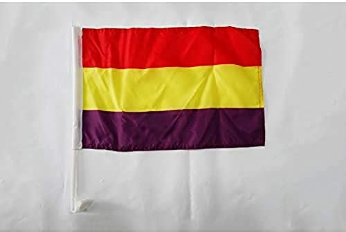 AZ FLAG - Autofahne Zweite Spanische Republik Ohne Wappen - 45x30 cm - Republik Spanien Autoflagge 30 x 45 Cm - Auto Flaggen