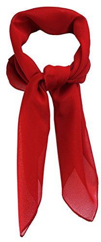 TigerTie Feines Damen Chiffon Nickituch in rot einfarbig Uni - Größe 58 cm x 58 cm - Tuch Halstuch Schal
