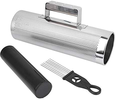 Juego de Metal Guiro con raspador y Cilindro Negro Sand Shaker, Kit de Instrumentos de percusión Manual Guiro para Rendimiento Profesional o Aficionado