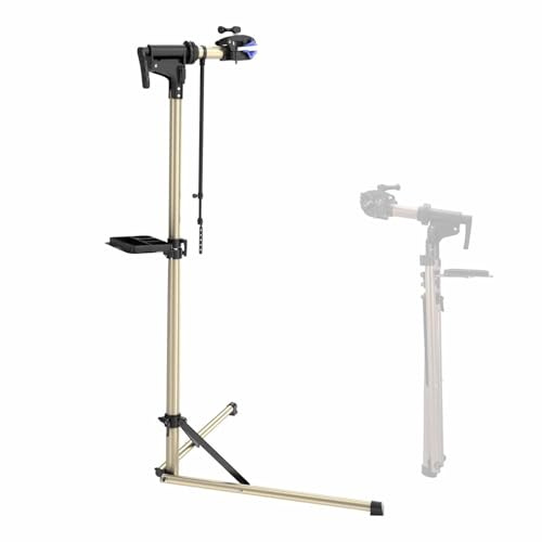 BSFHQS Caballete De Reparación De Bicicleta Ajustable Soporte Bicicletas Suelo Taller Altura Ajustable De 110 A 170cm, Carga Máxima. 45 Kg, Soporte Bici Plegable con Bandeja