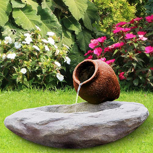 Gartenbrunnen Brunnen Zierbrunnen Zimmerbrunnen Springbrunnen Brunnen 230V Wasserfall Wasserspiel für Garten, Gartenteich, Terrasse, Balkon Sehr Dekorativ