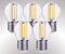 Trango 5er Pack E27004-5 LED Filament Birne 4 Watt 350 Lumen I 2700K Warmweiß I Ersatz für 40W Glühlampe I Glühbirne I Lampe I LED Birne in Tropfen Form mit E27 Fassung I Abstrahlwinkel 360°